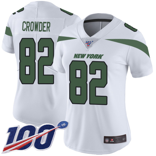 New York Jets Limited White Women Jamison Crowder Road Jersey NFL Football #82 100th Season Vapor Untouchable